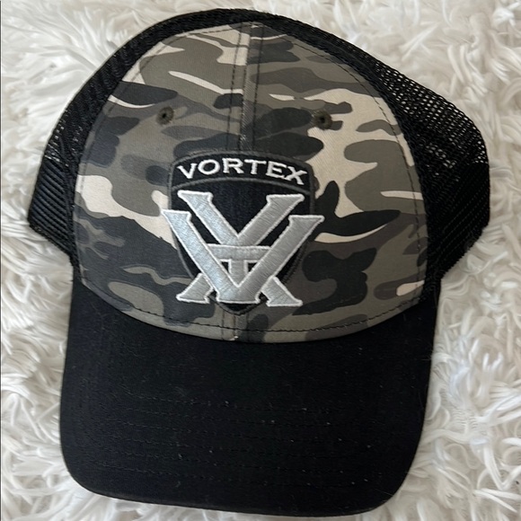 Vortex Camo and Black Trucker Hat - Picture 1 of 5